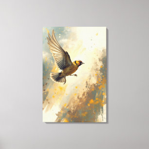 Toile Chardonneret aquarelle – Élégante nature oiseau
