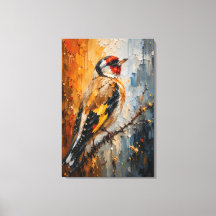 Chardonneret doré Impasto – Peinture d'oiseau de l