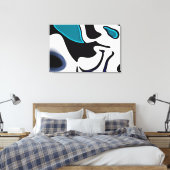 Toile Charge de profondeur : noir, blanc et bleu Abstrai (Insitu(Chambre))