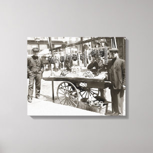 Toile Chariot de nourriture à Little Italy, 1908