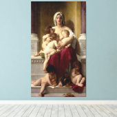Toile Charité de la peinture classique de Bouguereau (La (Insitu (Plancher de Bois))