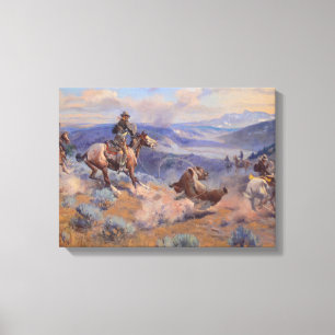 Toile Charles Marion Russell - Boucles Et Chevaux Rapide