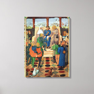 Toile Charles VII donnant un document à Jeanne d'Arc