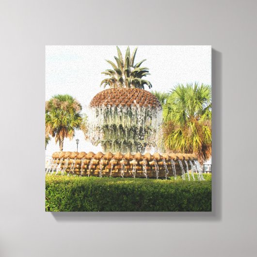 Toile Charleston SC Pineapple Fountain, Waterfront Park (Recto)