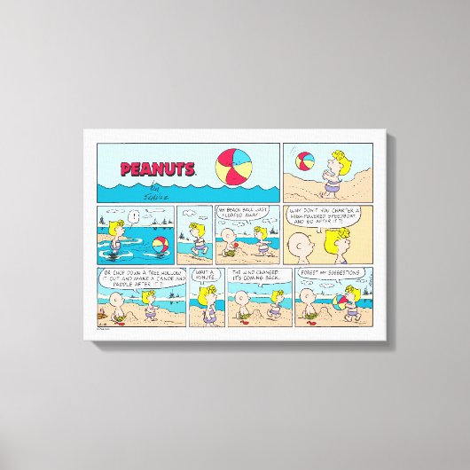 Toile Charlie Brown & Sally À La Plage (Recto)