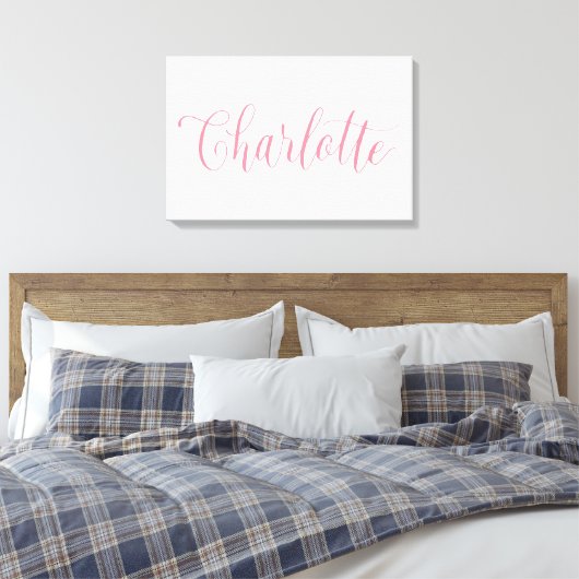 Toile Charlotte - Lettres à la main Nom Design (Insitu(Chambre))