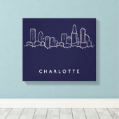 Toile Charlotte, North Carolina City Skyline (Insitu (Plancher de Bois))