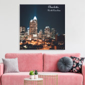 Toile Charlotte North Carolina City Skyline Nuit (Insitu(Salon))