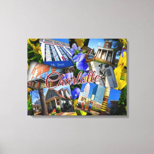 Toile Charlotte North Carolina Photo Collage (Recto)