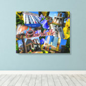 Toile Charlotte North Carolina Photo Collage (Insitu (Plancher de Bois))