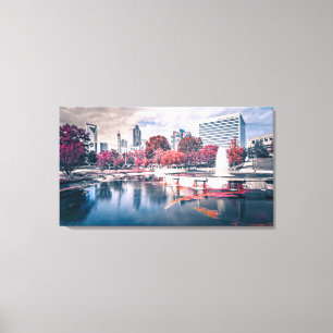 Toile Charlotte skyline au coucher du soleil