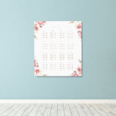 Toile Charm Peach Peonies Pink Siège Chart (Insitu (Plancher de Bois))