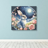 Toile Charmant lapin dans une prairie de printemps sous  (Insitu (Plancher de Bois))