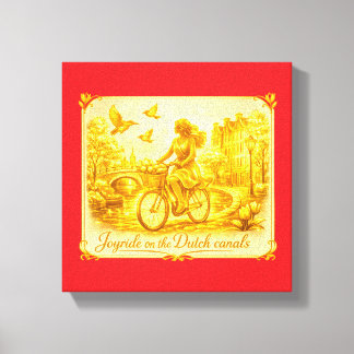 Toile Charme des ponts arqués d'Amsterdam en or