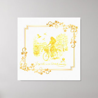 Toile Charme des ponts arqués d'Amsterdam en or