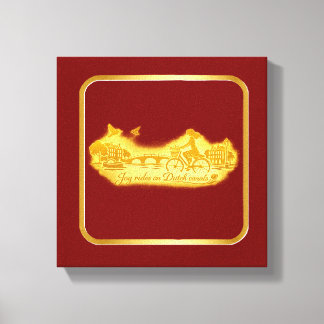Toile Charme des ponts arqués d'Amsterdam en or