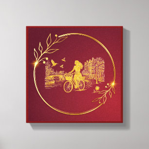 Toile Charme des ponts arqués d'Amsterdam en or