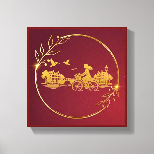 Toile Charme des ponts arqués d'Amsterdam en or (Recto)