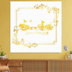Toile Charme des ponts arqués d'Amsterdam en or