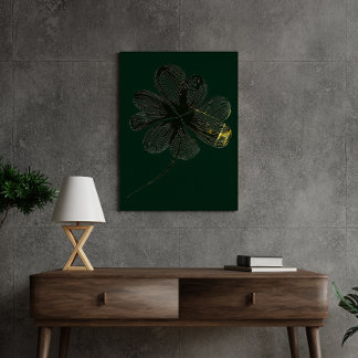Toile Charme stylisé | Trèfle à quatre feuilles (20 x 25