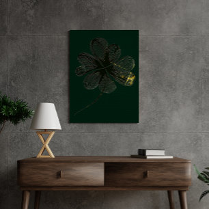 Toile Charme stylisé   Trèfle à quatre feuilles (28 cm x