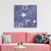 Toile Charming mystique | Étoiles de lune d'argent Sun A (Insitu(Salon))