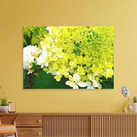Toile Chartreuse Green, Limelight Hydrangea, (Insitu(Salon))