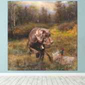Toile Chasse au faisan avec un Poudelpointers (Insitu (Plancher de Bois))