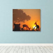 Toile Chasse au lion (Insitu (Plancher de Bois))