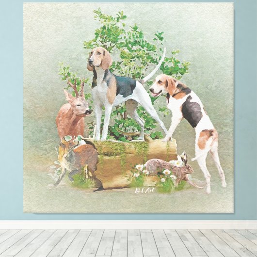 Toile Chasse aux chiens (Insitu (Plancher de Bois))