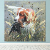 Toile Chasse avec Epagneul Breton (Insitu (Plancher de Bois))