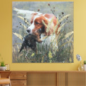 Toile Chasse avec Epagneul Breton (Insitu(Salon))