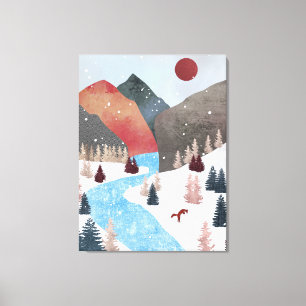 Toile Chasse de renard en hiver