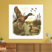 Toile Chasse-Rétro-Vol-Caner-Colvert (Insitu(Salon))