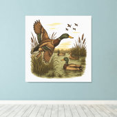 Toile Chasse-Rétro-Volant-Caner-Colvert (Insitu (Plancher de Bois))