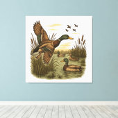 Toile Chasse-Rétro-Volant-Colvert (Insitu (Plancher de Bois))