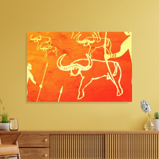 Toile chasse taureau peinture rupestre (Insitu(Salon))