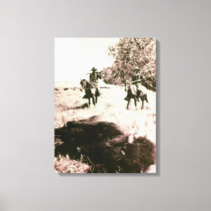 Toile Chasseurs de bison américain (photo de b/w)