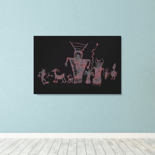 Toile Chasseurs et esprits montrant une chasse (Insitu (Plancher de Bois))