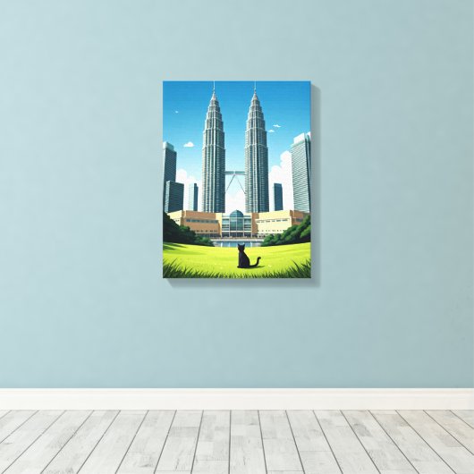 Toile Chat à Kuala Lumpur Malaisie (Insitu (Plancher de Bois))