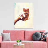 TOILE CHAT À LA MAIN (Insitu(Salon))