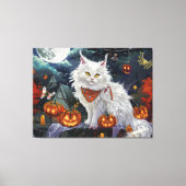 Toile Chat angora turc Halloween effrayant (Recto)