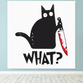 Toile Chat assassin avec couteau (Insitu (Plancher de Bois))