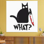 Toile Chat assassin avec couteau (Insitu(Salon))