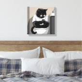 Toile Chat assis sur des toilettes (Insitu(Chambre))