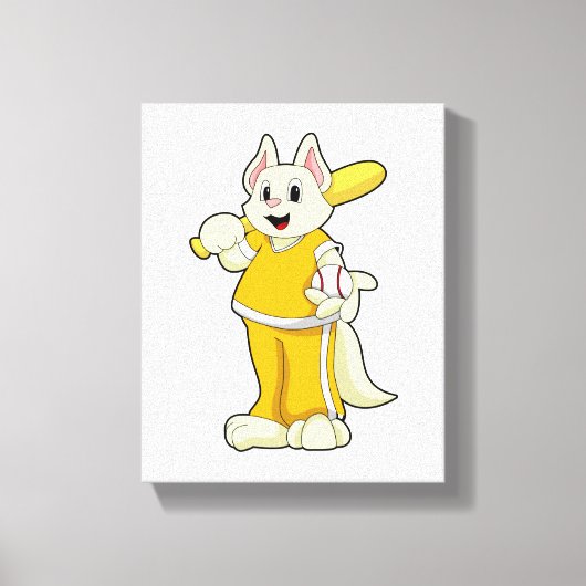 Toile Chat au baseball avec batte de baseball (Recto)