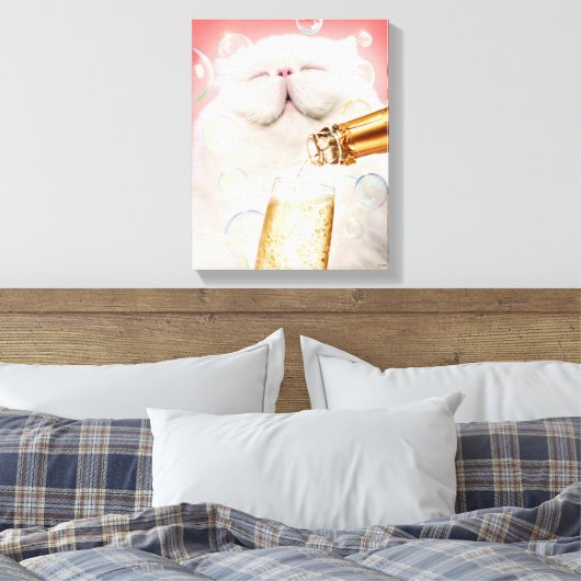 Toile Chat Au Champagne (Insitu(Chambre))
