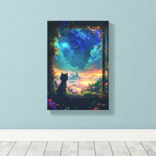 Toile Chat au ciel (Insitu (Plancher de Bois))