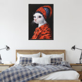 Toile chat au perle à la boucle d'oreille (Insitu(Chambre))