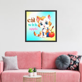 Toile Chat Avec Apple-85242 (Insitu(Salon))